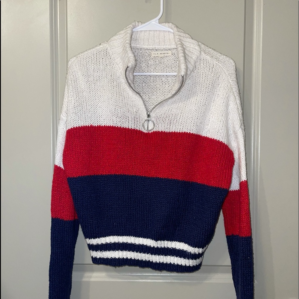 quarter zip multicolor sweater
